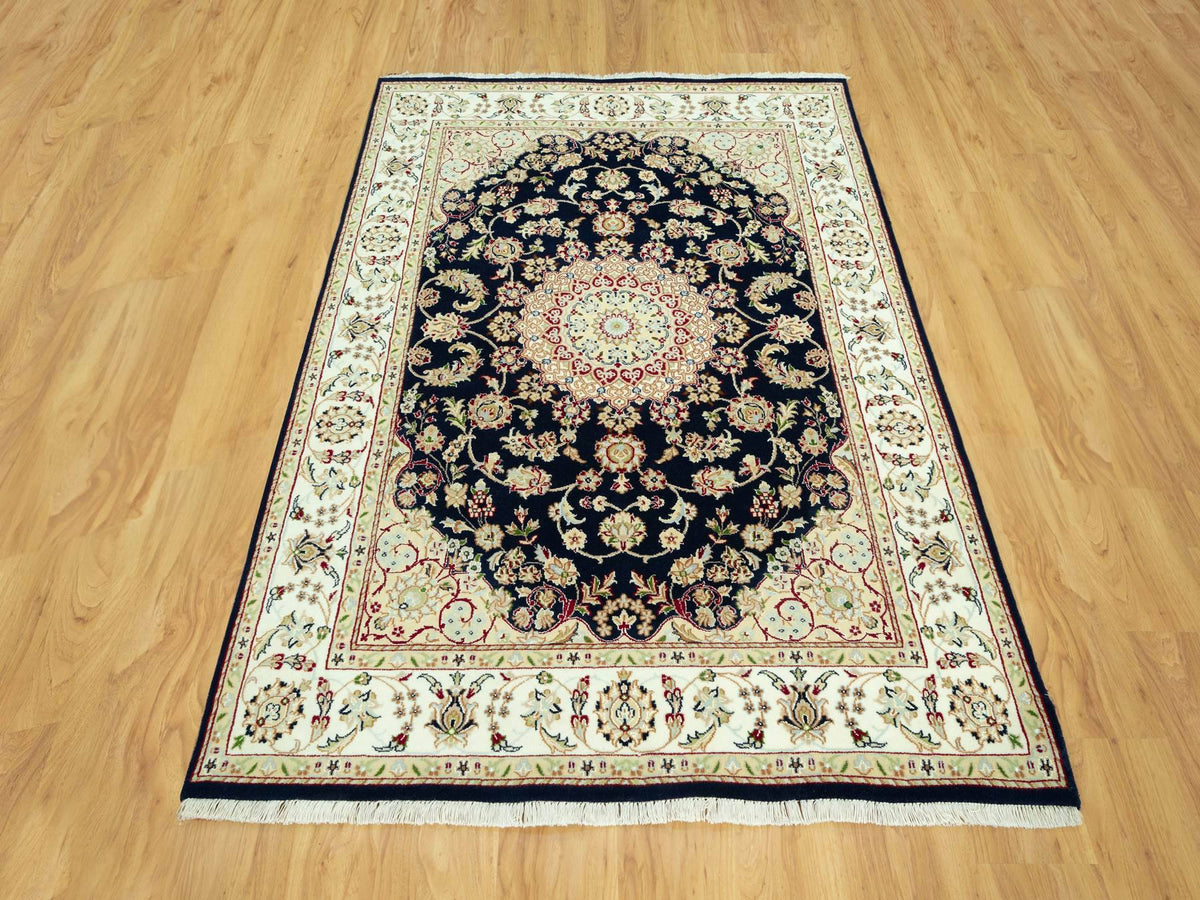 Nain Traditional hand-knotted wool rug in Blue, 5'0" x 6'11", SKU O090493