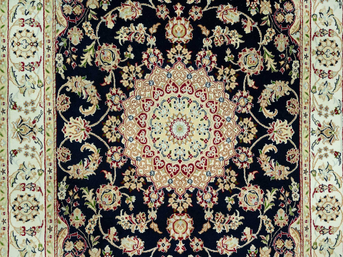 Nain Traditional hand-knotted wool rug in Blue, 5'0" x 6'11", SKU O090493