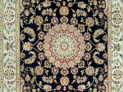 Nain Traditional hand-knotted wool rug in Blue, 5'0" x 6'11", SKU O090493