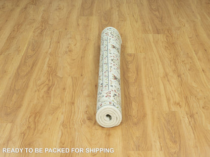 Ivory 4'2" x 4'2" Fine Oriental Hand knotted Wool Rug - Sku: O090508