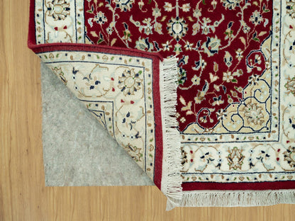 Red 2'7" x 4'1" Traditional Hand knotted Wool Rug - Sku: O090515