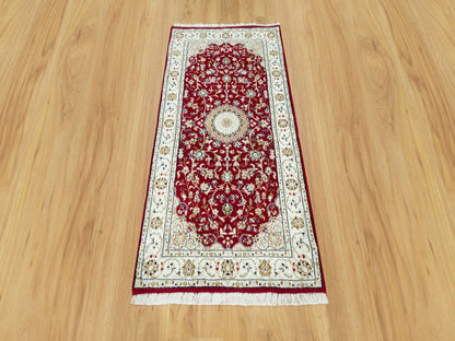 Red 2'4" x 4'9" Traditional Hand knotted Wool Rug - Sku: O090516