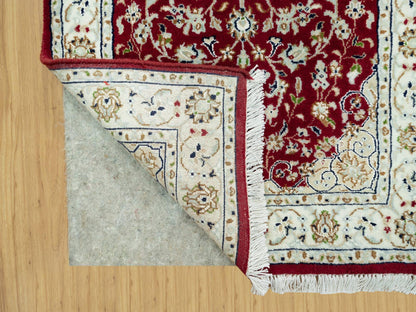 Red 2'4" x 4'9" Traditional Hand knotted Wool Rug - Sku: O090516
