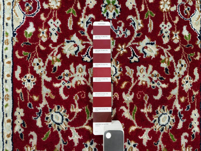 Red 2'4" x 4'9" Traditional Hand knotted Wool Rug - Sku: O090516