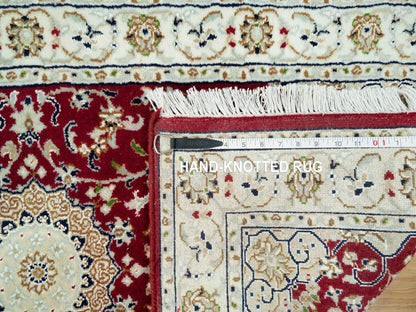Red 2'4" x 4'9" Traditional Hand knotted Wool Rug - Sku: O090516