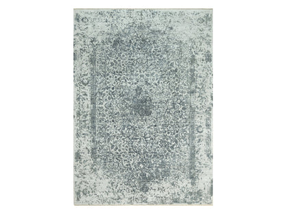 Grey 10'0" x 14'1" Transitional Hand knotted Wool/Silk Rug - Sku: O090527