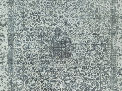Grey 10'0" x 14'1" Transitional Hand knotted Wool/Silk Rug - Sku: O090527
