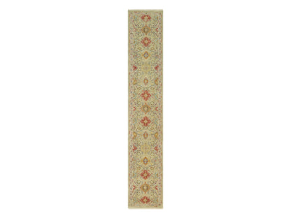 Transitional hand-knotted wool/silk runner in Beige, 2'9" x 15'10", SKU O090528