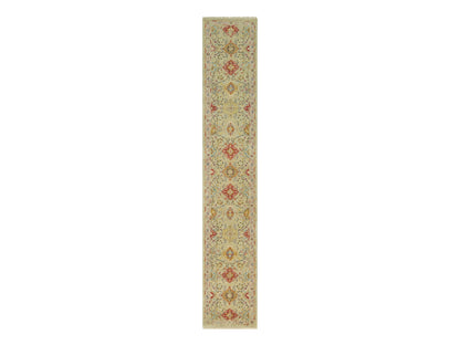 Transitional hand-knotted wool/silk runner in Beige, 2'8" x 15'10", SKU O090531