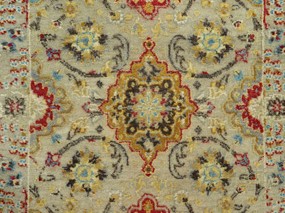Transitional hand-knotted wool/silk runner in Beige, 2'8" x 6'0", SKU O090534