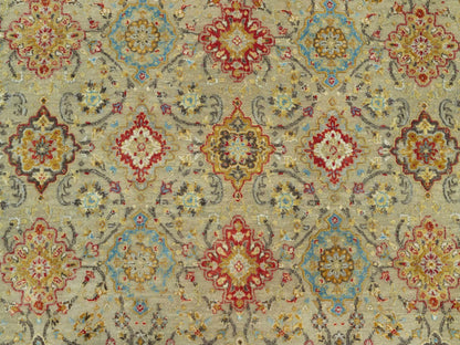 Transitional hand-knotted wool/silk rug in Beige, 10'3" x 13'10", SKU O090535