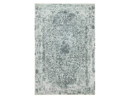 Grey 12'1" x 18'0" Transitional Hand knotted Wool/Silk Rug - Sku: O090546