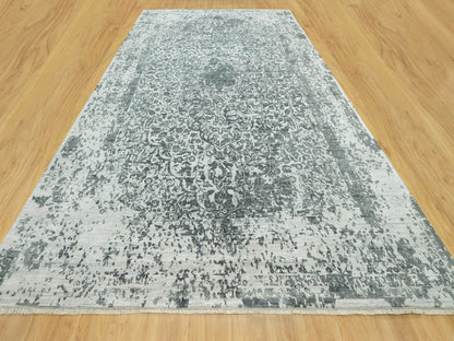 Grey 12'1" x 18'0" Transitional Hand knotted Wool/Silk Rug - Sku: O090546