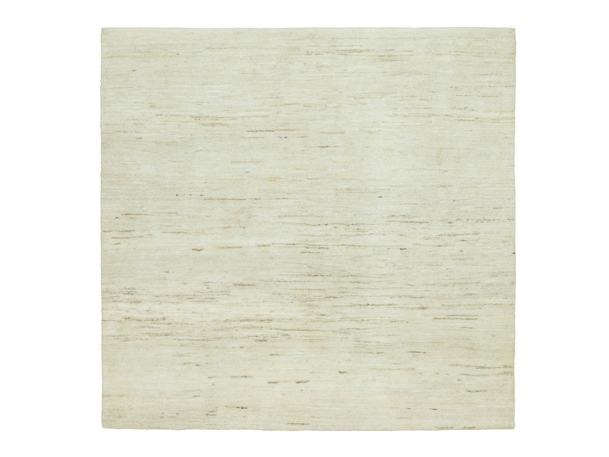 Gabbeh Modern / Contemporary hand-knotted wool rug in Ivory, 5'0" x 5'1", SKU O090551