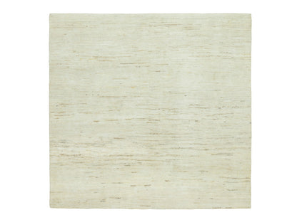 Ivory 5'0" x 5'1" Modern and Contemporary Hand knotted Wool Rug - Sku: O090551