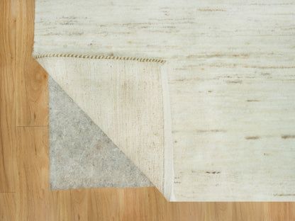 Ivory 5'0" x 5'1" Modern and Contemporary Hand knotted Wool Rug - Sku: O090551
