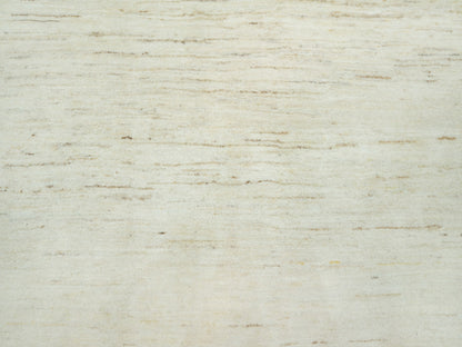 Ivory 5'0" x 5'1" Modern and Contemporary Hand knotted Wool Rug - Sku: O090551