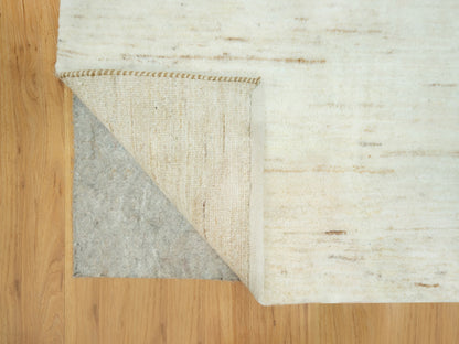 Ivory 3'10" x 5'10" Modern and Contemporary Hand knotted Wool Rug - Sku: O090553