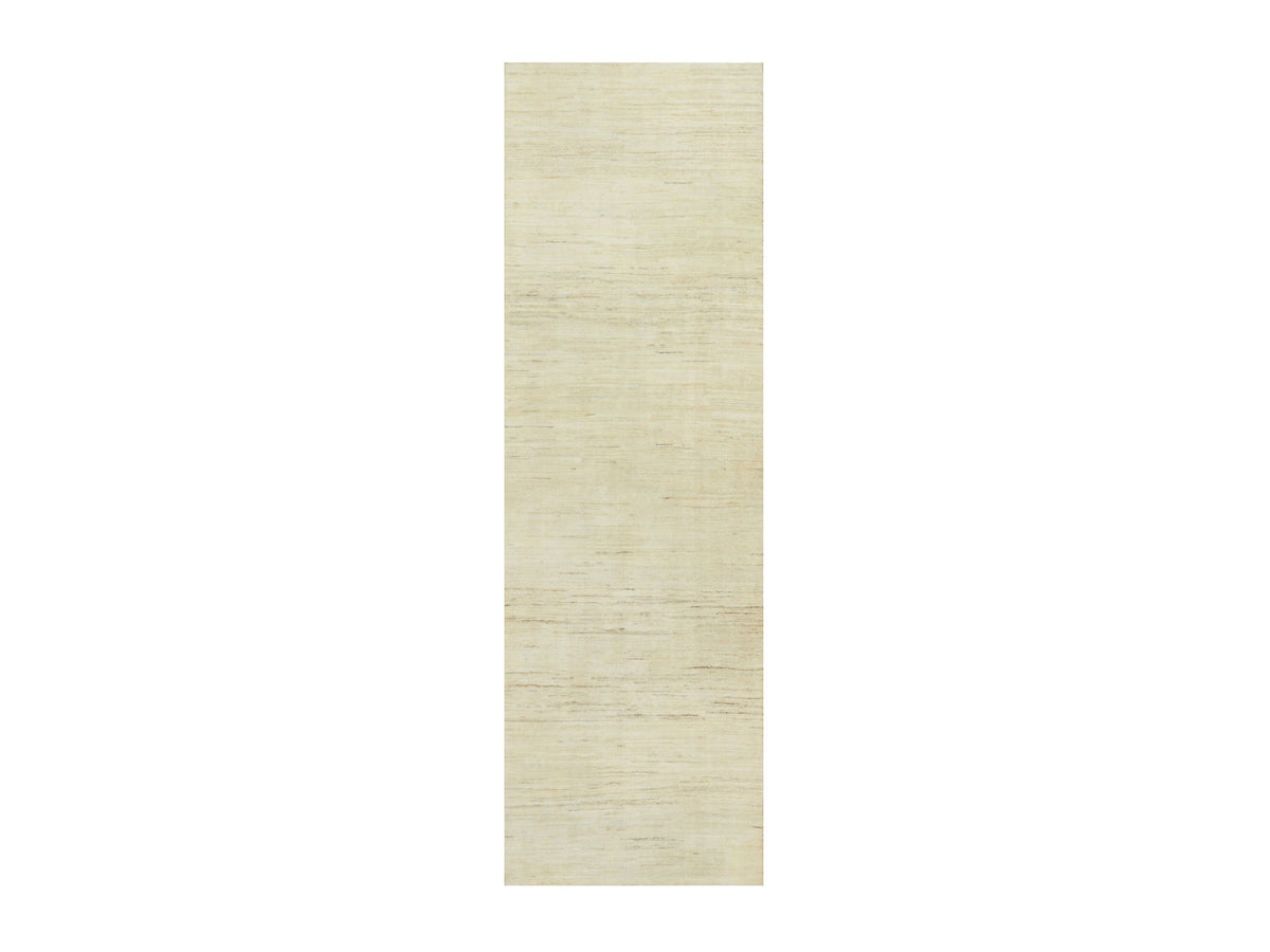 Gabbeh Modern / Contemporary hand-knotted wool runner in Ivory, 2'6" x 8'1", SKU O090554