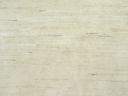 Ivory 2'6" x 8'1" Modern and Contemporary Hand knotted Wool Rug - Sku: O090554