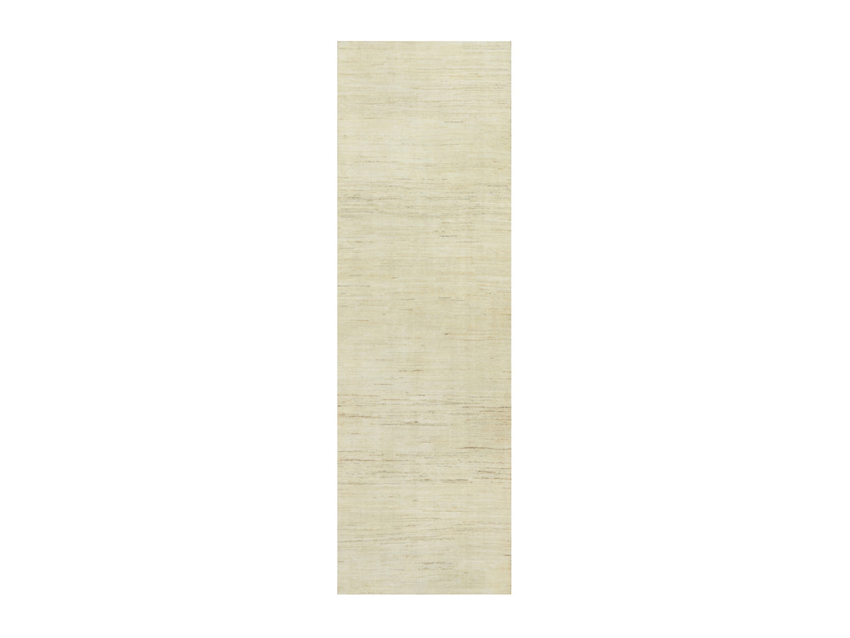 Gabbeh Modern / Contemporary hand-knotted wool runner in Ivory, 2'5" x 8'2", SKU O090555