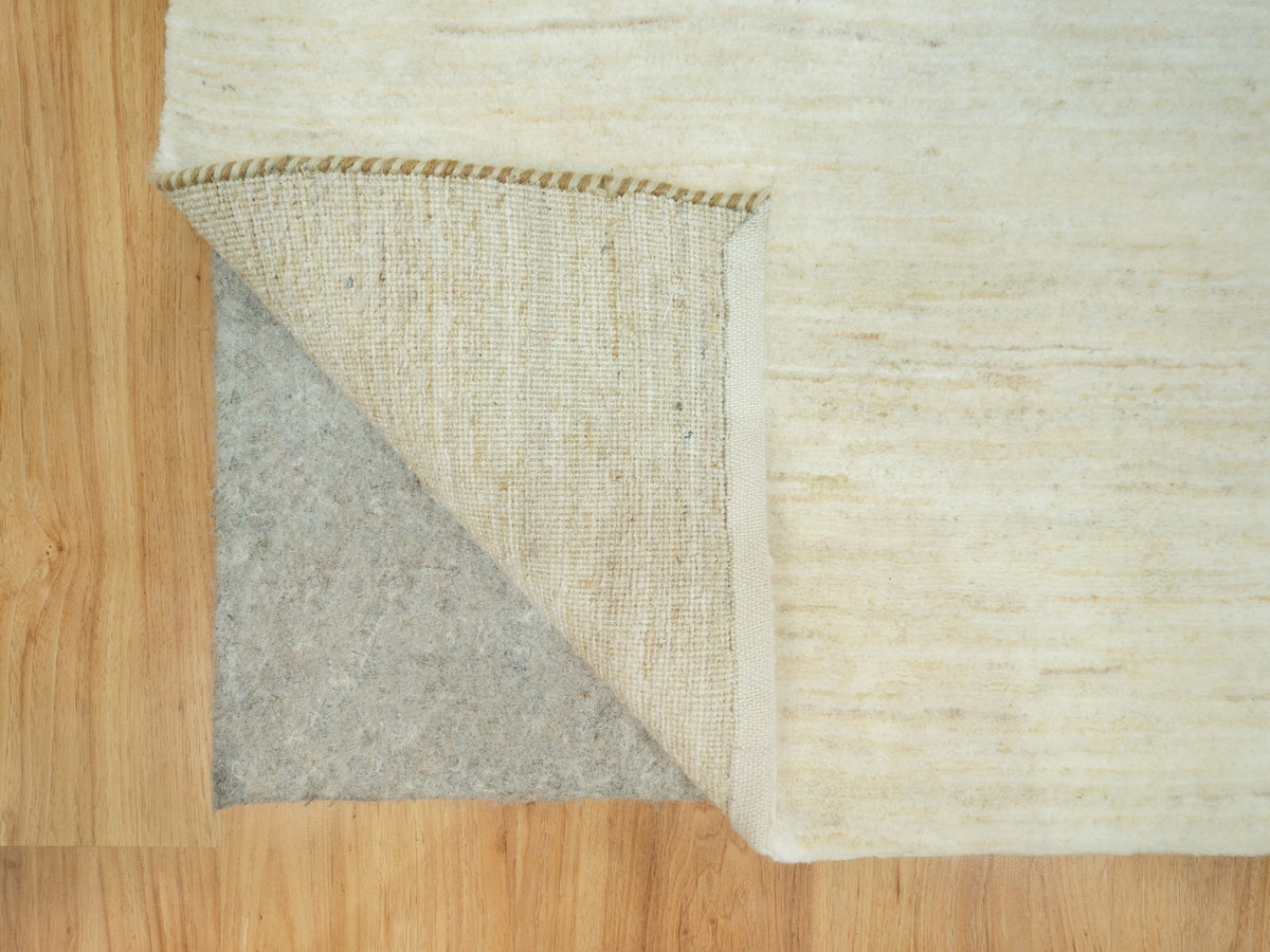 Gabbeh Modern / Contemporary hand-knotted wool runner in Ivory, 2'5" x 8'2", SKU O090555