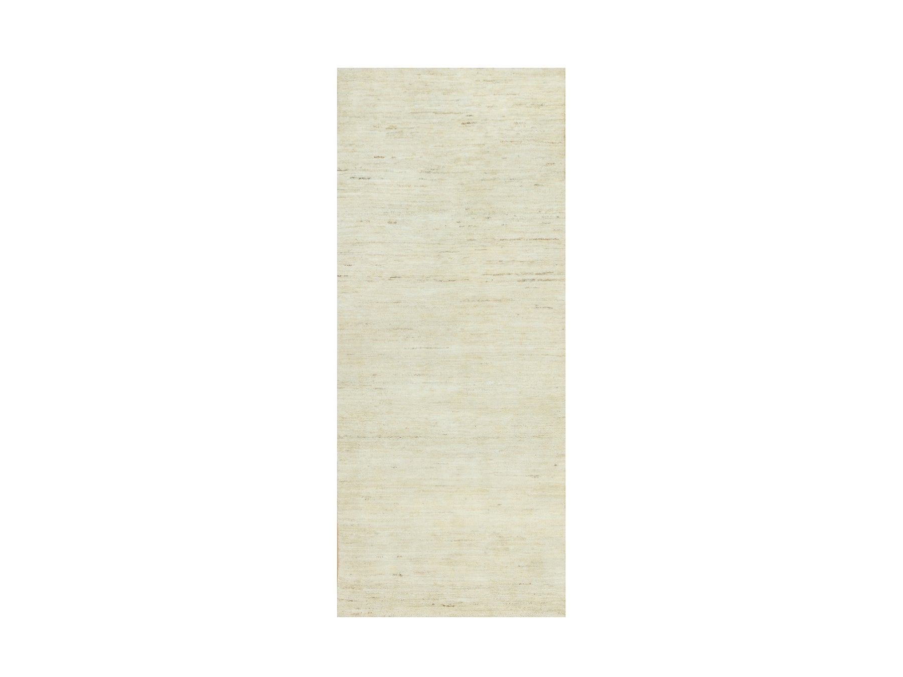 Ivory 2'5" x 6'1" Modern / Contemporary Hand knotted Wool Rug - Sku: O090556