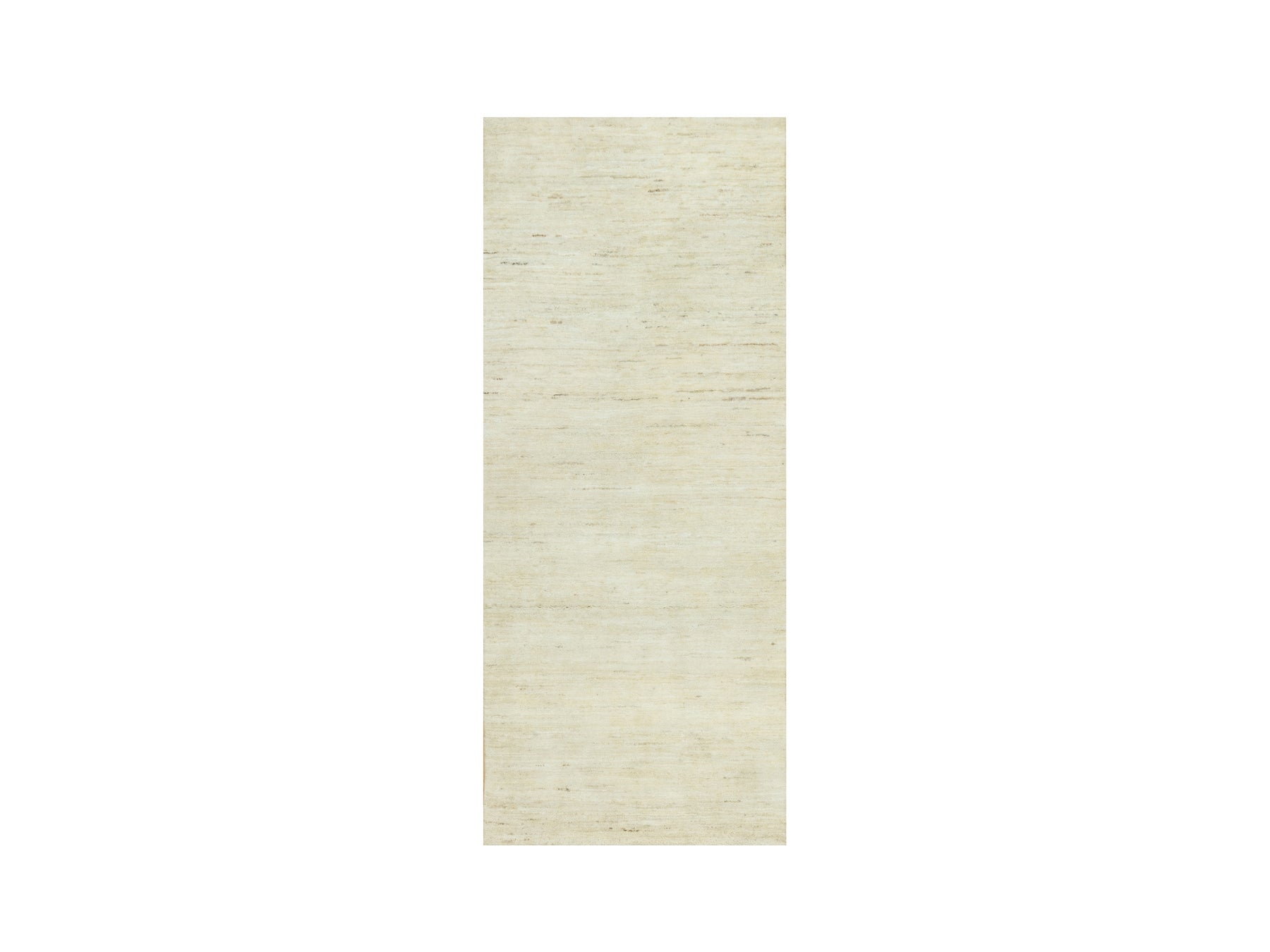 Ivory 2'6" x 6'0" Modern / Contemporary Hand knotted Wool Rug - Sku: O090557