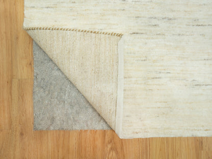 Ivory 5'1" x 13'8" Modern and Contemporary Hand knotted Wool Rug - Sku: O090559