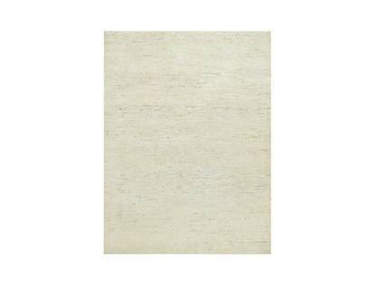 Ivory 5'0" x 6'8" Modern and Contemporary Hand knotted Wool Rug - Sku: O090568