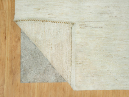 Ivory 5'0" x 6'8" Modern and Contemporary Hand knotted Wool Rug - Sku: O090568