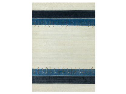 Ivory 9'10" x 14'0" Modern and Contemporary Hand knotted Wool Rug - Sku: O090569