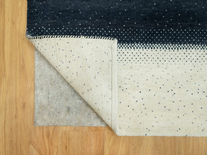 Ivory 9'10" x 14'0" Modern and Contemporary Hand knotted Wool Rug - Sku: O090569