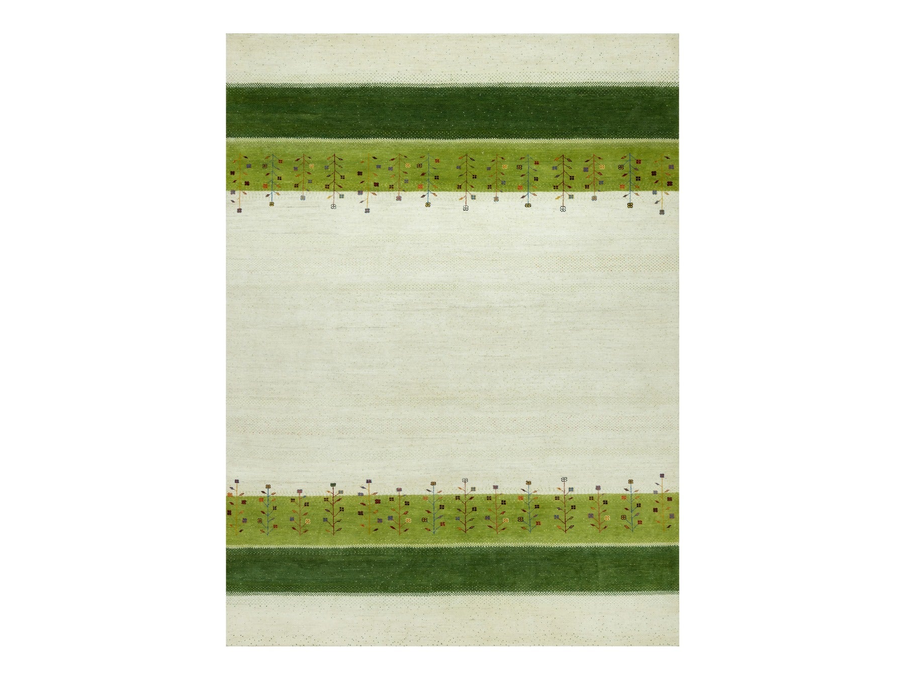 Gabbeh Modern / Contemporary hand-knotted wool rug in Ivory, 8'10" x 12'0", SKU O090571