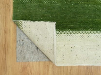 Ivory 8'10" x 12'0" Modern and Contemporary Hand knotted Wool Rug - Sku: O090571