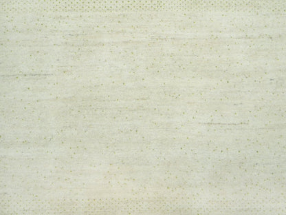 Ivory 8'10" x 12'0" Modern and Contemporary Hand knotted Wool Rug - Sku: O090571