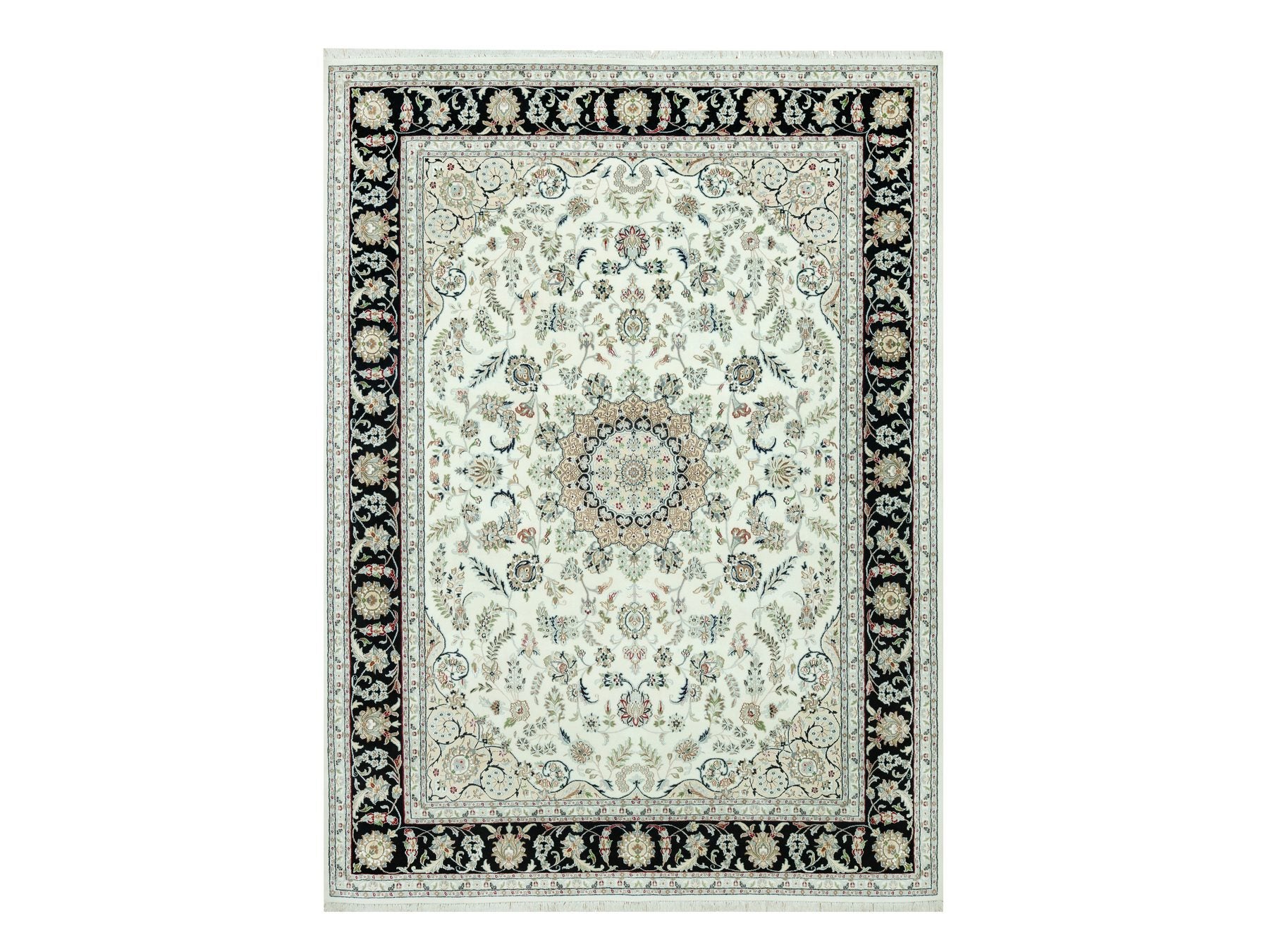Nain Traditional hand-knotted wool rug in Ivory, 8'11" x 12'2", SKU O090585