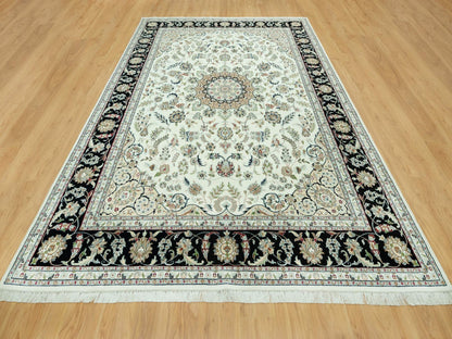 Ivory 8'11" x 12'2" Fine Oriental Hand knotted Wool Rug - Sku: O090585