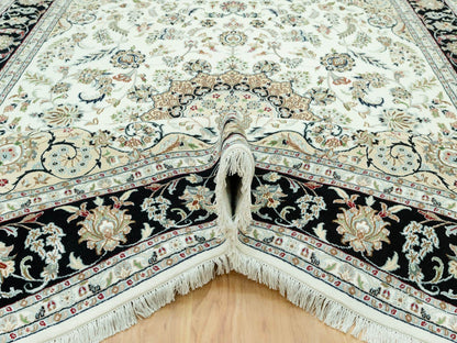 Ivory 8'11" x 12'2" Fine Oriental Hand knotted Wool Rug - Sku: O090585