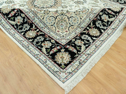 Ivory 8'11" x 12'2" Fine Oriental Hand knotted Wool Rug - Sku: O090585