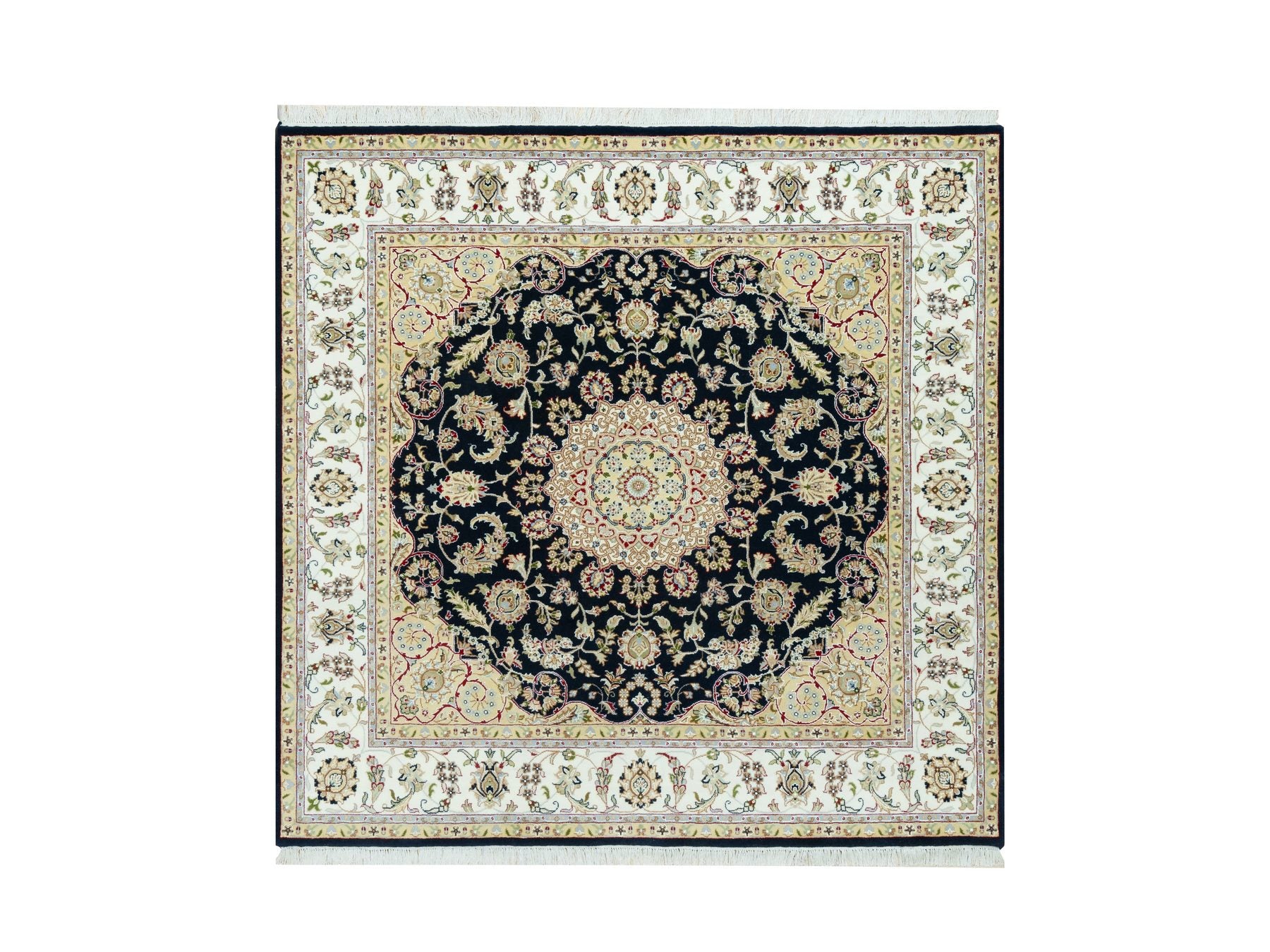 Nain Traditional hand-knotted wool rug in Blue, 6'7" x 6'7", SKU O090593