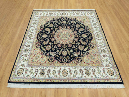 Nain Traditional hand-knotted wool rug in Blue, 6'7" x 6'7", SKU O090593