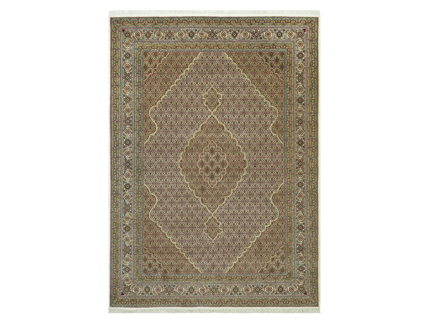 Tabriz Traditional hand-knotted wool rug in Ivory, 8'10" x 12'3", SKU O090605