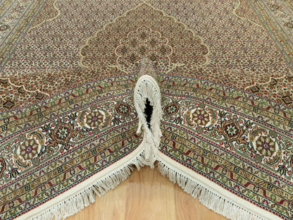 Ivory 8'10" x 12'3" Fine Oriental Hand knotted Wool Rug - Sku: O090605