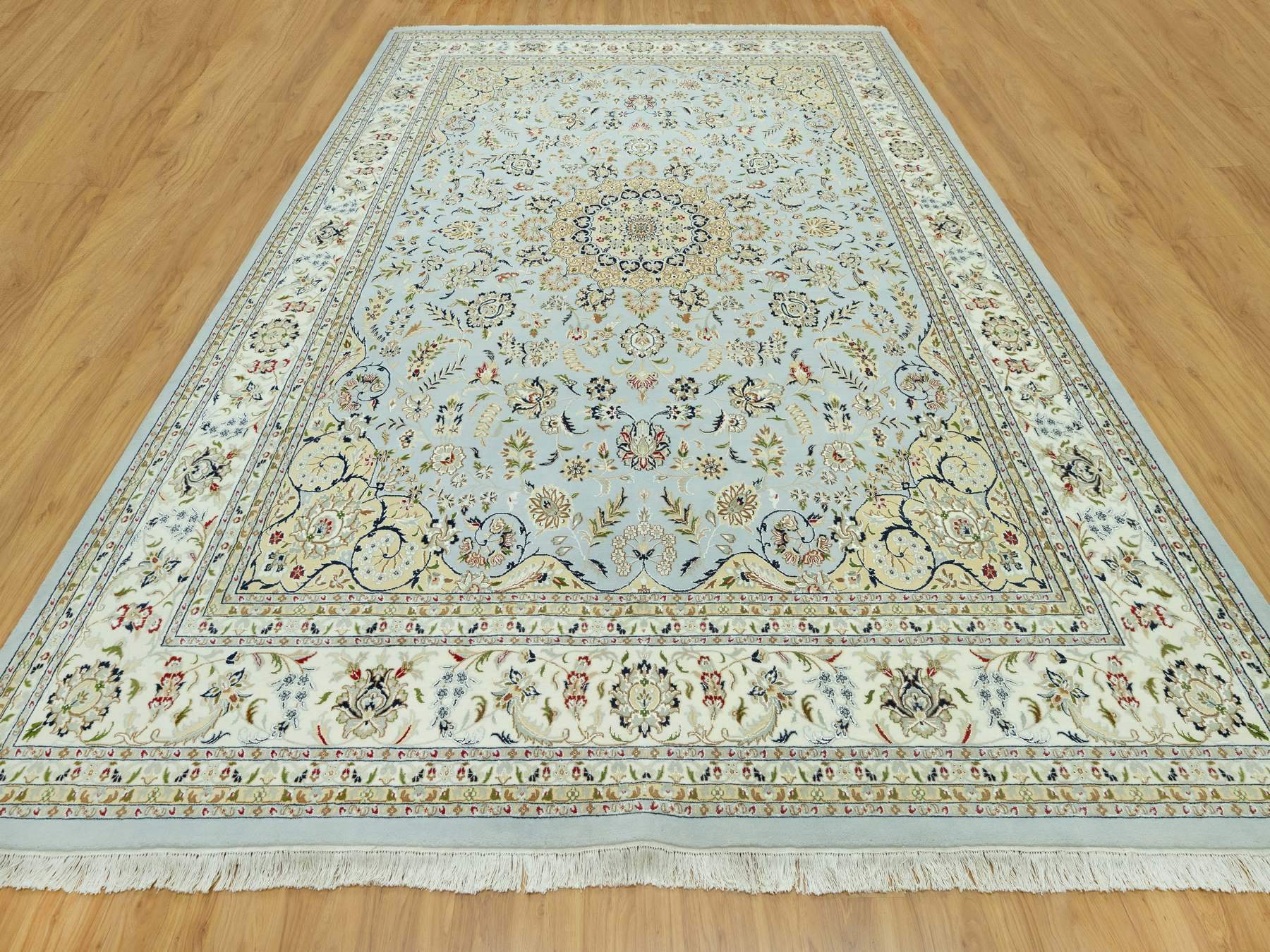 Blue 11'6" x 15'6" Fine Oriental Hand knotted Wool Rug - Sku: O090608