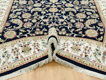 Blue 6'1" x 8'10" Fine Oriental Hand knotted Wool Rug - Sku: O090612