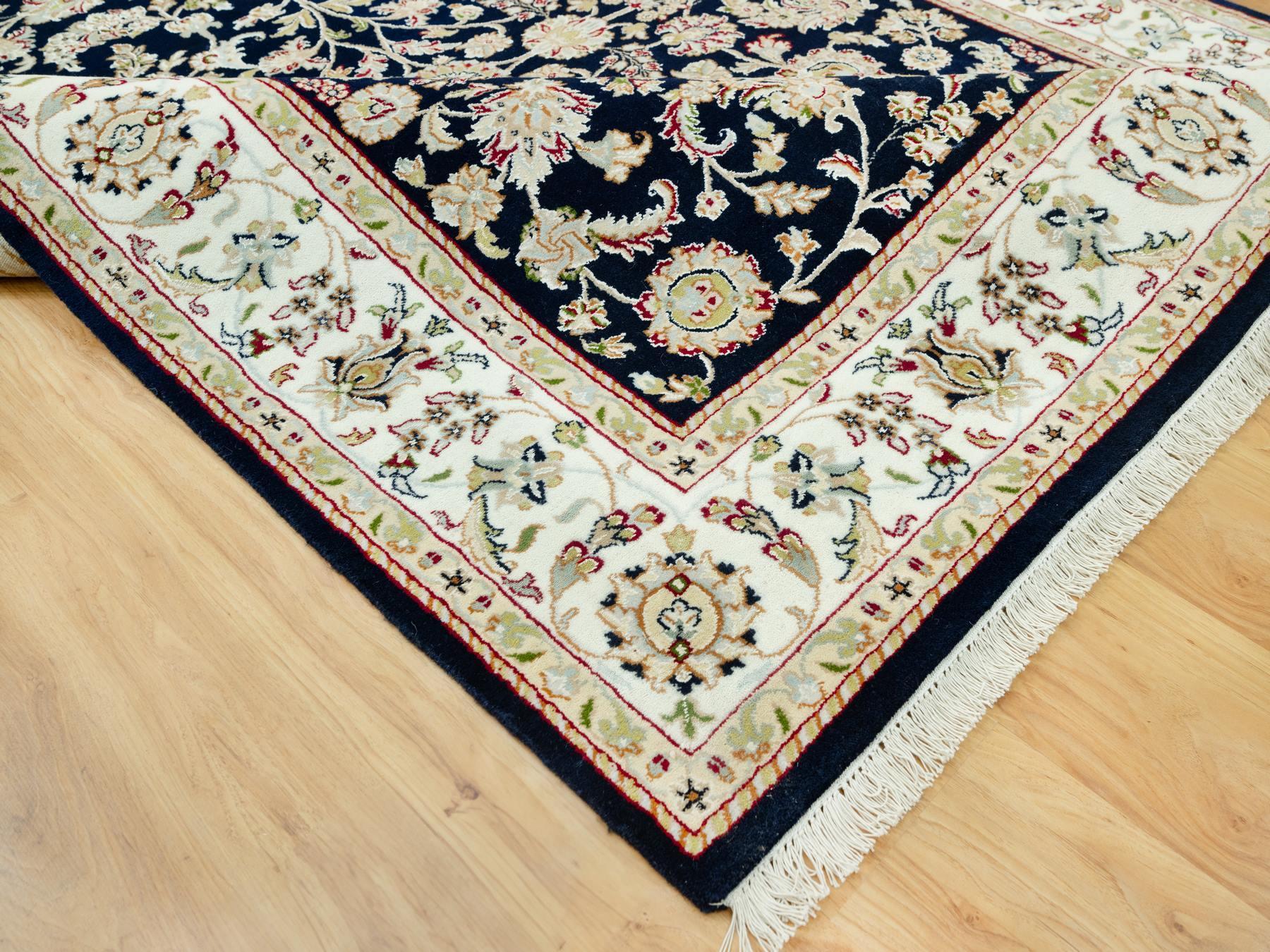 Nain Traditional hand-knotted wool rug in Blue, 6'1" x 8'10", SKU O090612