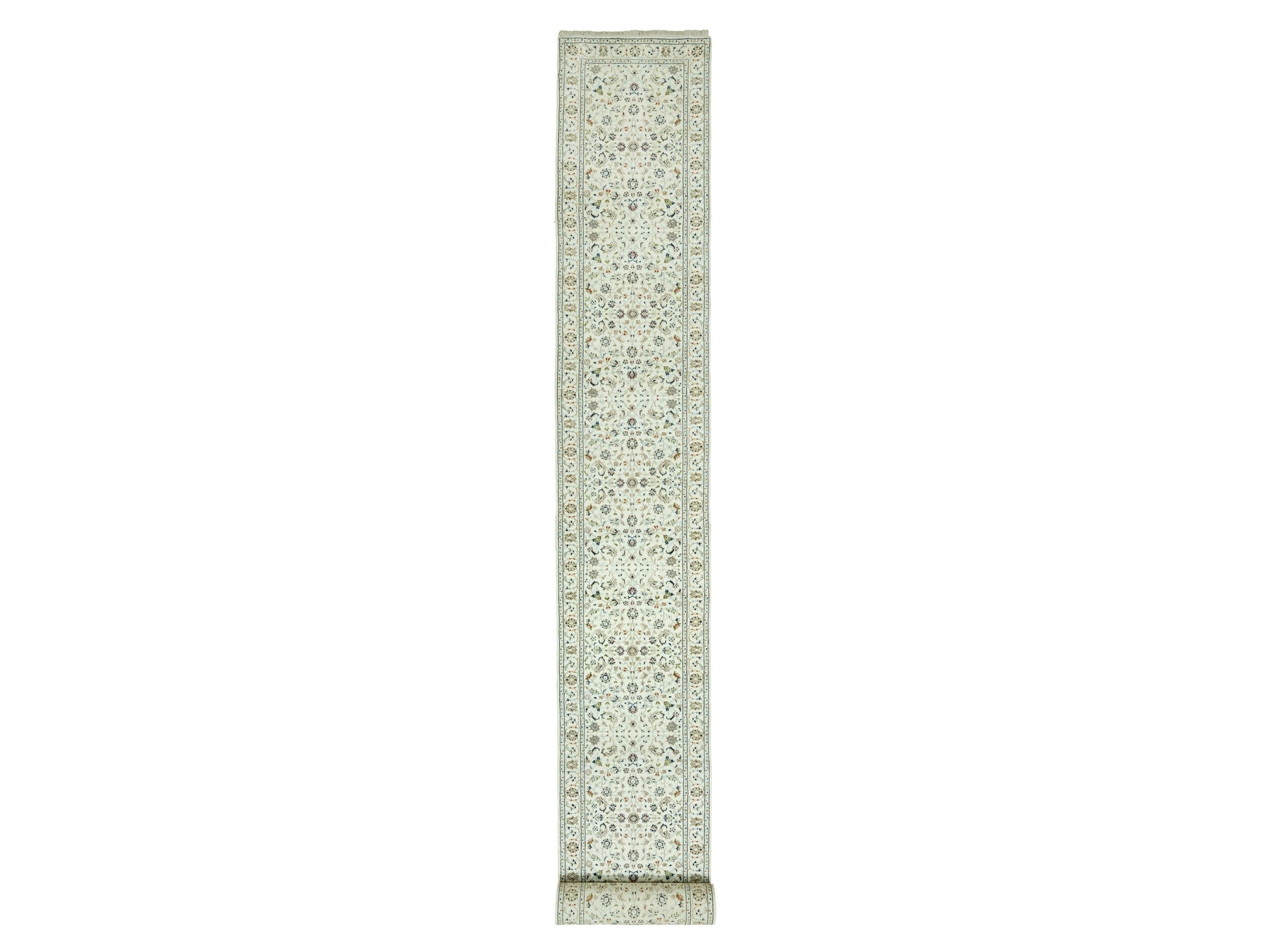 Nain Traditional hand-knotted wool runner in Ivory, 2'9" x 20'0", SKU O090613