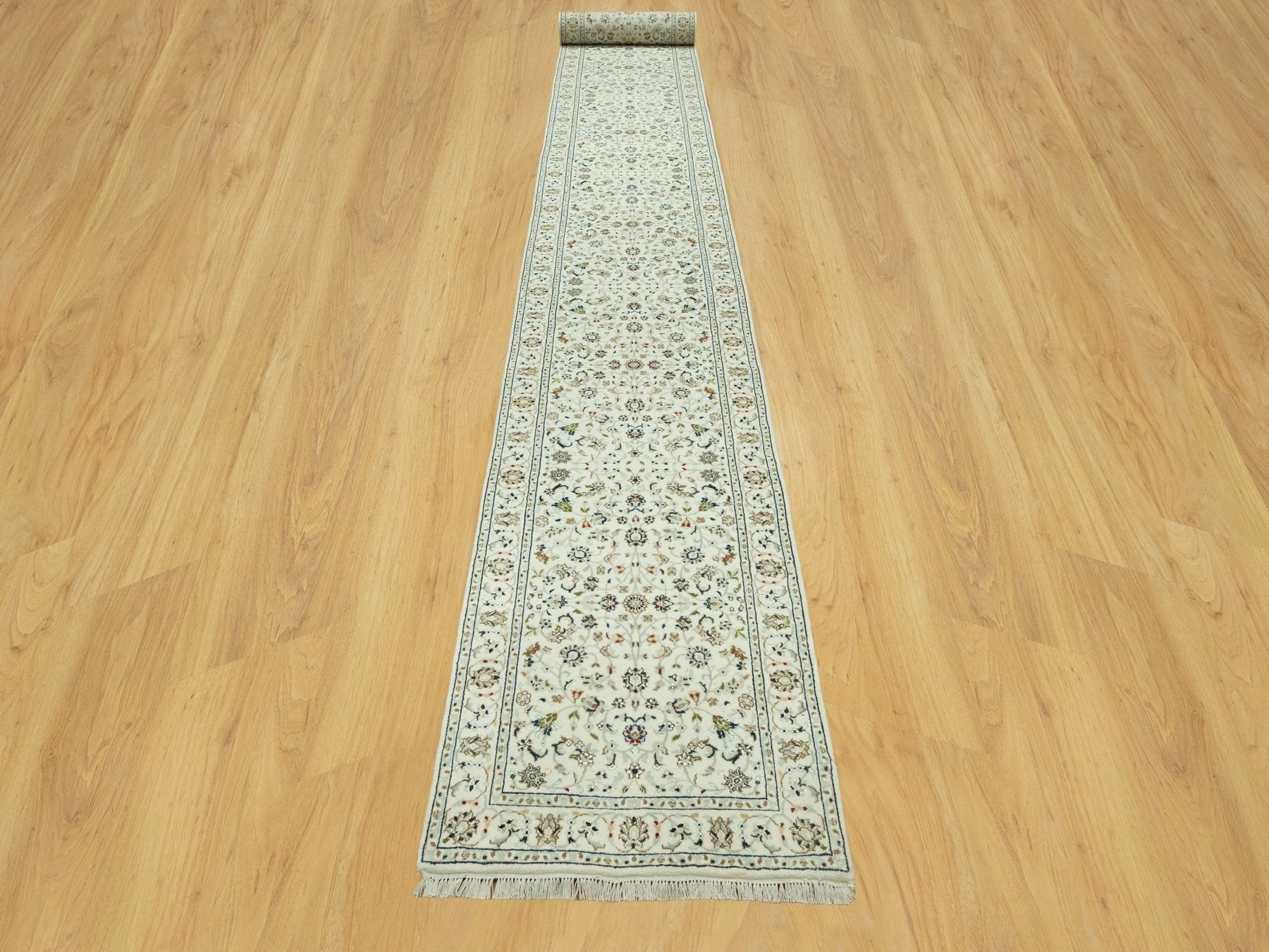 Nain Traditional hand-knotted wool runner in Ivory, 2'9" x 20'0", SKU O090613