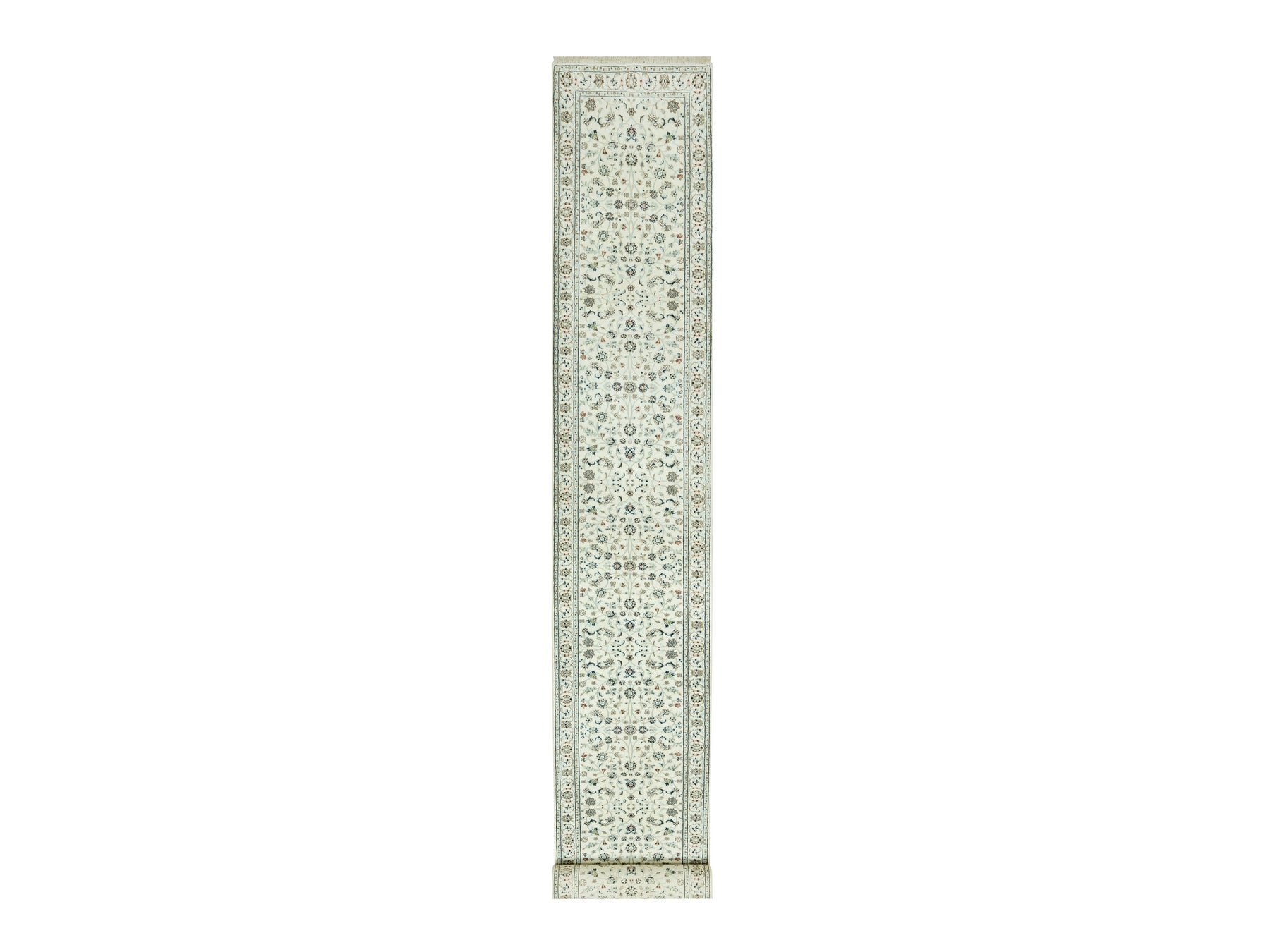 Nain Traditional hand-knotted wool runner in Ivory, 2'10" x 19'10", SKU O090614